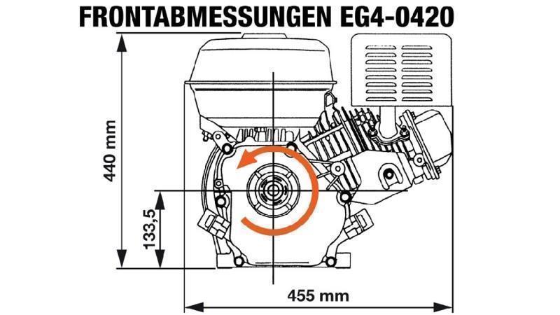motore a benzina EG4-420cc-9.6kW-13.1HP-3.600 RPM-H-KW25x88.5-avviamento manuale