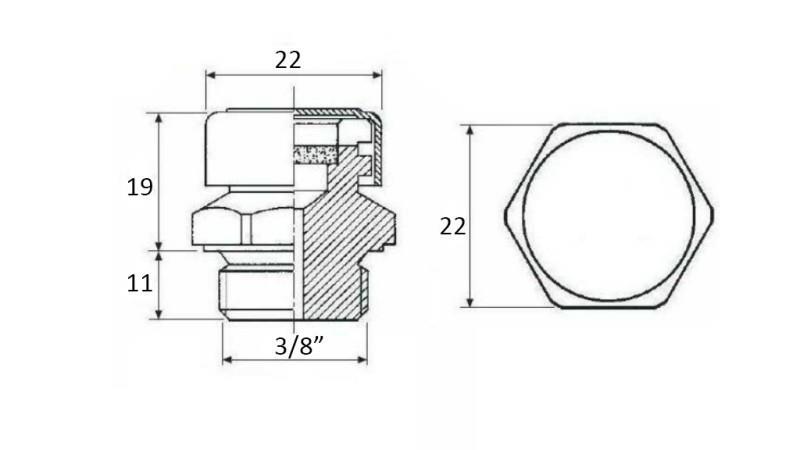 VALVOLA DI VENTILAZIONE IDRAULICA PER PTO 3/8