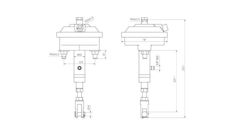 Wymiary CYLINDRA HAMULCOWEGO HYDRAULICZNEGO I PNEUMATYCZNEGO