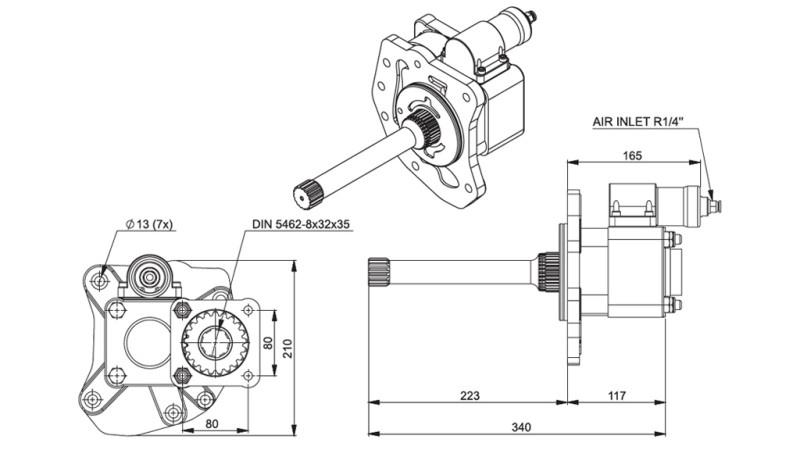 Matmenys HIDRAULINIO PUMPAS VARIKLIS - MERCEDES AXOR 2