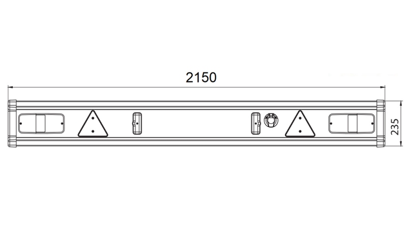 TRAUKINIO BUFERIS TÜV MODELIS SU ŠVIESOMIS 2150mm