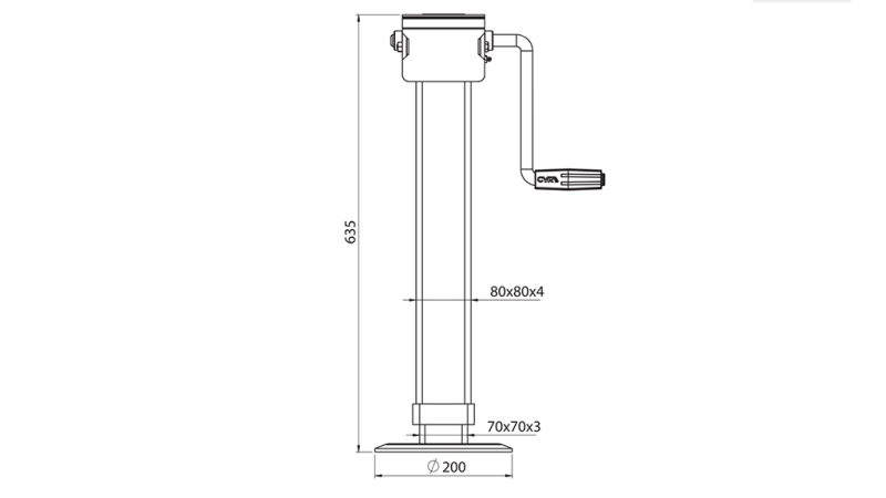 PIE DE SOPORTE ROSCADO 380mm - 4.000kg