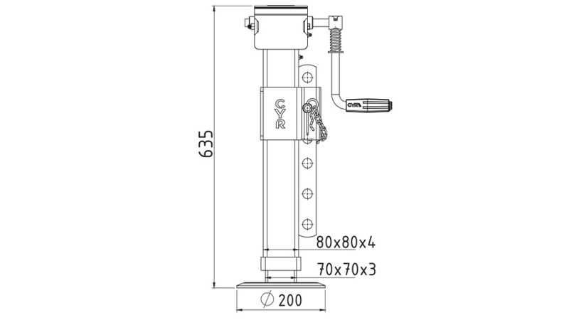 PIE DE SOPORTE ROSCADO AJUSTABLE 380mm - 4.000kg