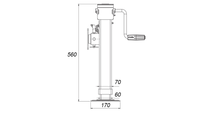 PIE DE SOPORTE ROSCADO CON FLANGE 300mm - 3.000kg