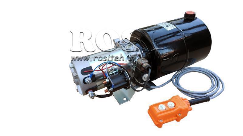 MINI HIDRAULINIS AGREGATAS 12V DC - 1.6kW = 2.1cc - 8 lit - vienpusis surinkimas (metalinis)