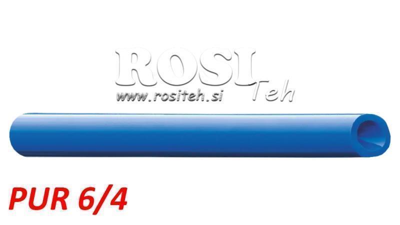 PU 6/4 PUR BLAUER LUFTSCHLAUCH POLYURETHAN