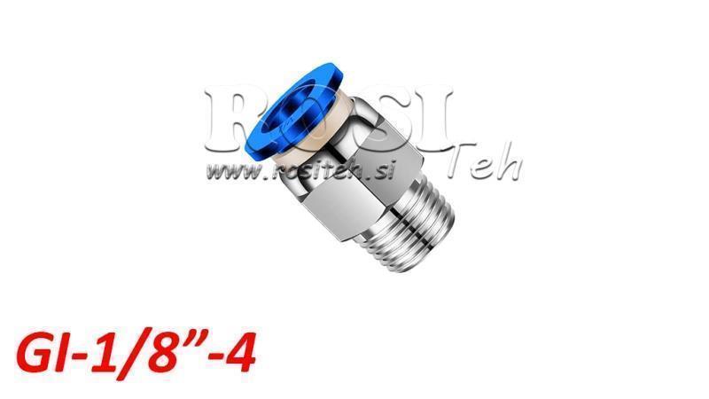 CONNETTORE RETTIFICO PNEUMATICO TPA CON FILETTO GI-018-4