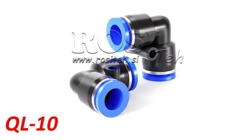 CONECTOR ANGULAR DE ENCHUFE NEUMÁTICO TPA SIN ROSCA QL-10