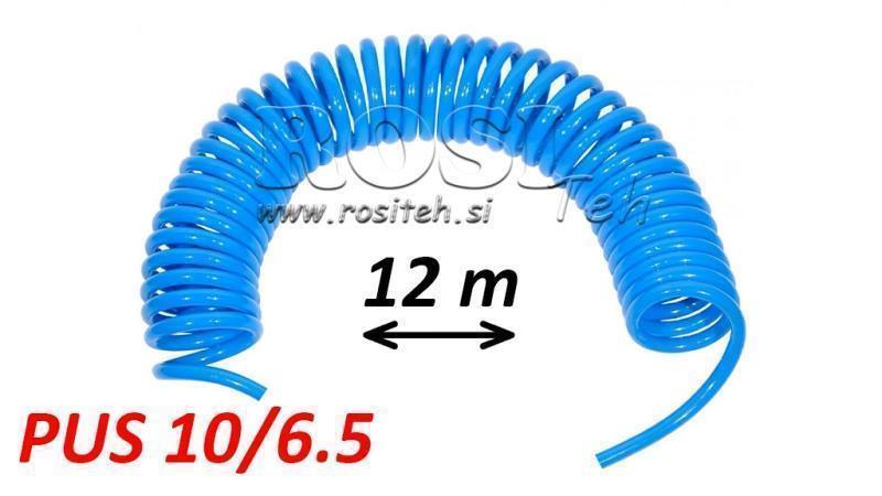 PUS 10/6.5 12m NESURINKTAS MĖLYNAS ORO SPIRALINIS VAMZDIS