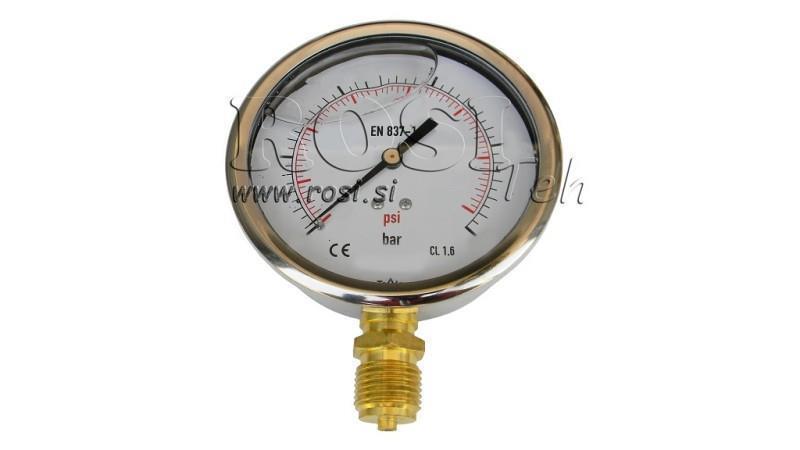 MANOMETER DN100 VERTIKAL 0 - 160 BAR - 1/2
