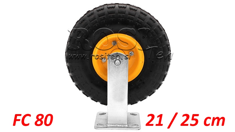 RUEDA NEUMÁTICA 21/25cm CON BASE FIJA FC80