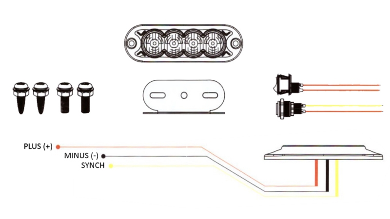 LED STROBOSKOPINĖ LEMPA 12/24 V