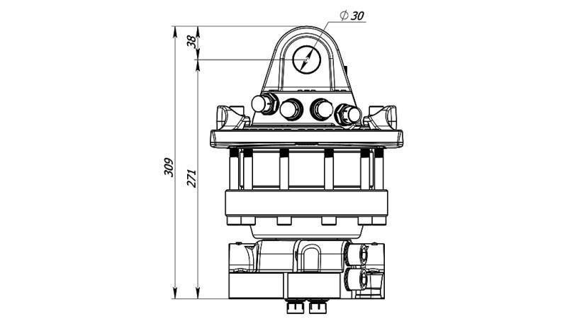 HYDRAULICZNY ROTATOR 5500/3250 KG Z FLANGĄ