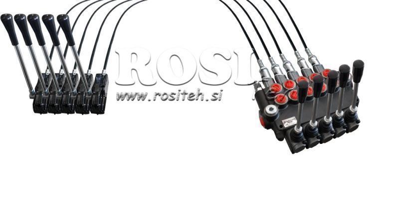 JOYSTICK DOPPIO MANICO 3 m VALVOLA IDRAULICA 5xP40 litri
