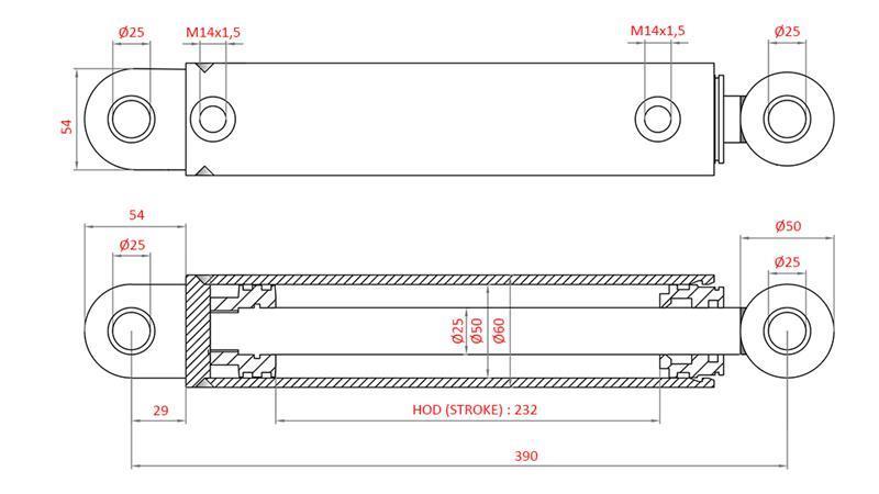 CILINDRO DE DIRECCIÓN HIDRÁULICO FIAT-NEW HOLLAND OEM-87302891, 5164022, 82991196