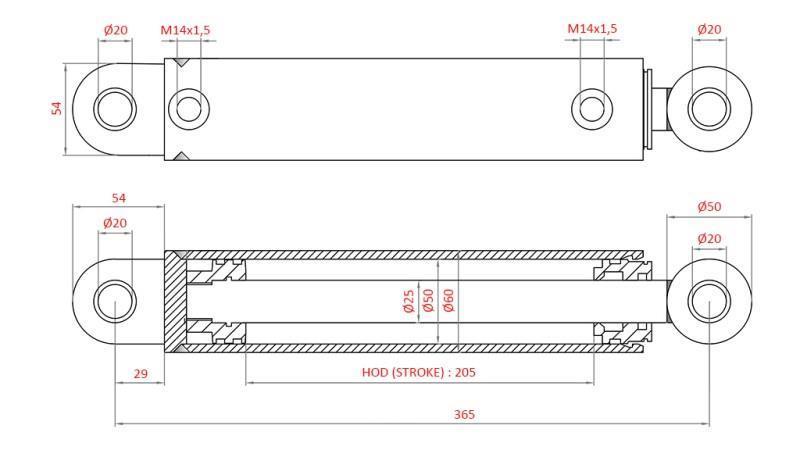CILINDRO DE DIRECCIÓN HIDRÁULICO FIAT-NEW HOLLAND OEM-87302890