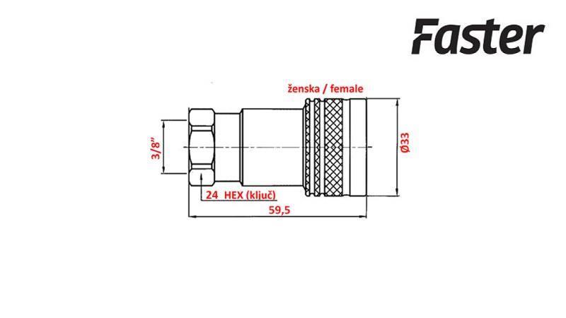 QUICK COUPLING TRACTOR FEMALE 3/8 Faster