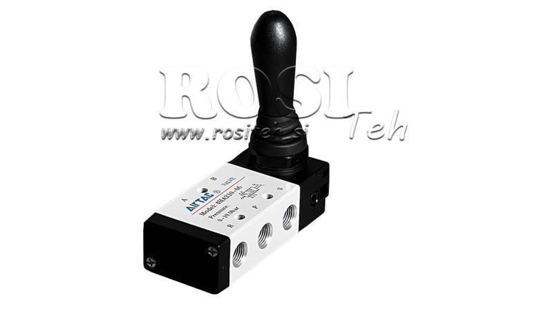 PNEUMATINIS MANUALUS VOŽTUVAS 5/3 3/8 PRT-1053-CRR MANUALUS GRĄŽINIMAS