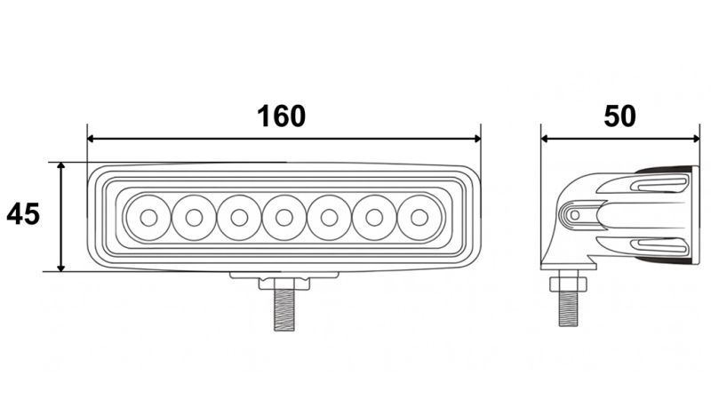 LAMPADA DA LAVORO A LED - LUCE 6 LED 18W 12V-24V