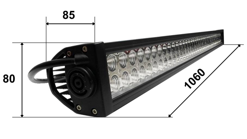 LAMPADA DA LAVORO A LED - LUCE 80 LED 240W 12V-24V COMBO 106cm MEGA