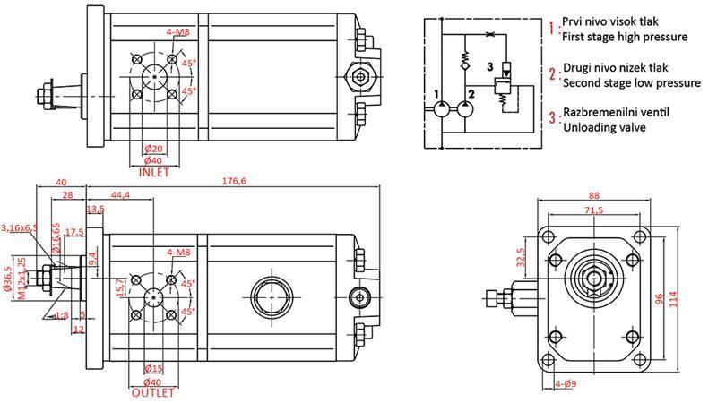 POMPA IDRAULICA GR.2 HI-LO 22C3,5/11X815R