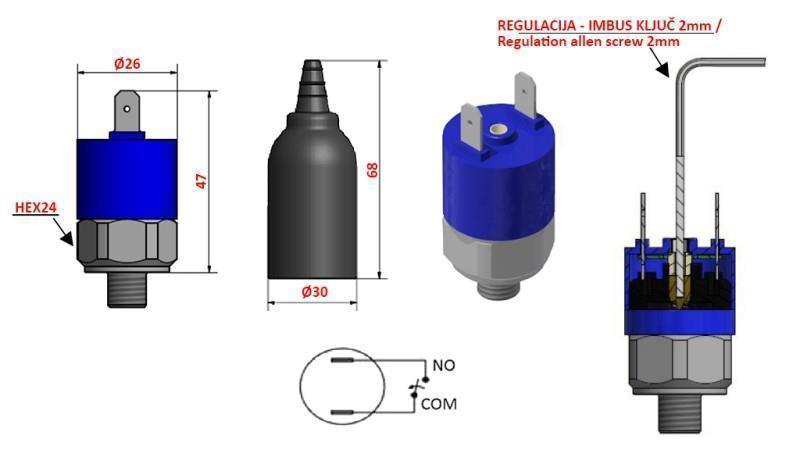 HIDRAULINIS SLĖGIO JUNGIKLIS K4 - NO 10-100 BAR (MAX. 300BAR)