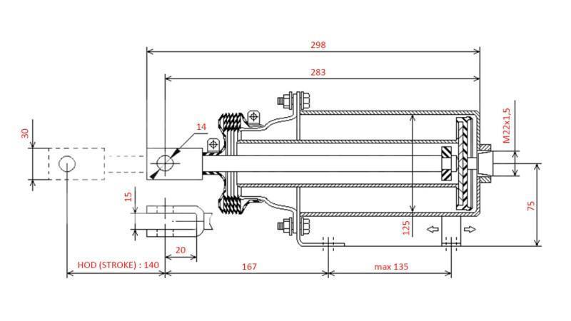 CYLINDER HAMULCA POWIETRZNEGO - MEMBRANA 125 mm