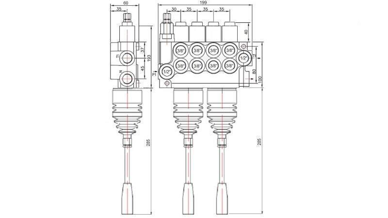 VALVOLA HID. 4xP40   2x JOYSTICK