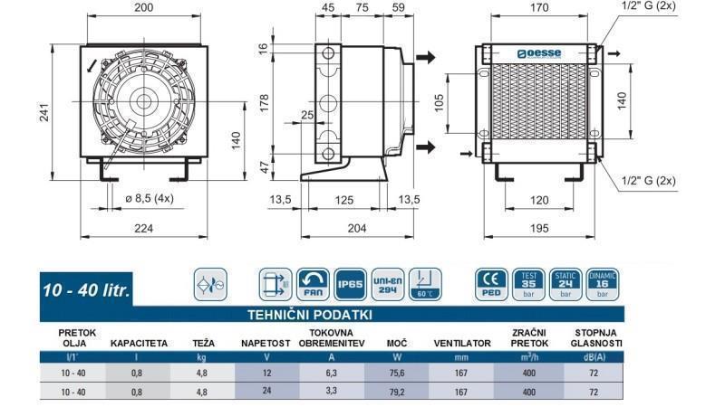 ENFRIADOR DE ACEITE DC 12V HY01002 10-40 LIT