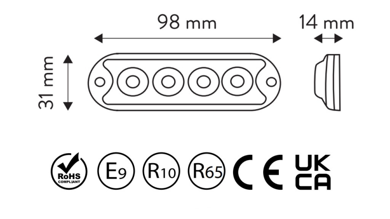 LED STROBOSKOPINĖ LEMPA 12/24 V