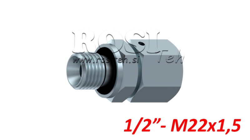 HIDRAVLIČNI DVOVIJAČNIK UVOJNI VIJAČNI SPOJ AOVR ED BSP1/2 - M22x1,5