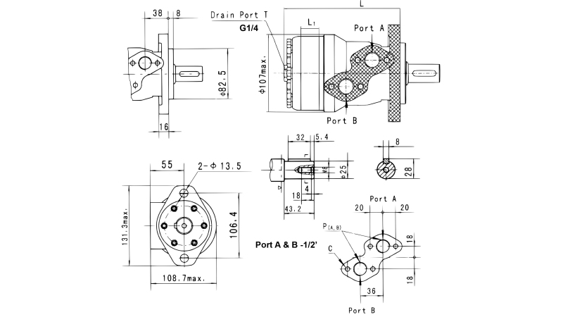 HYDRAULICKÝ MOTOR MR 125 ECO (ALSG2-L-125)