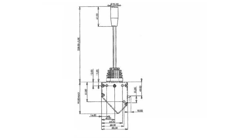 JOYSTICK 1 POSISJON FOR BRAID MORSE-dimensjoner