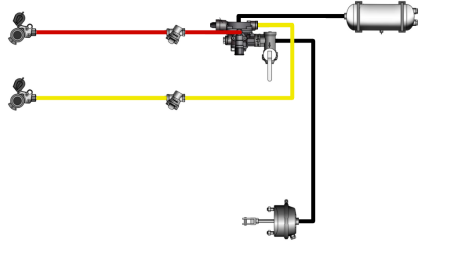 JUEGO DE FRENOS AIRE-HIDRÁULICOS PARA REMOLQUE SISTEMA COMPLETO DE CIRCUITO DUAL 1 CILINDRO