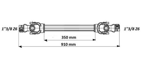 ECO KARDÁN 910mm 30-75LE SZABAD ÁRAMLÁSÚ KAPCSOLÓVAL - méretek
