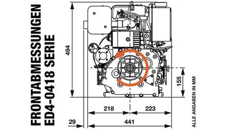 silnik diesla 418cc-7.83kW-10.65HP-3,600 RPM-H-KW25x88-rozruch ręczny