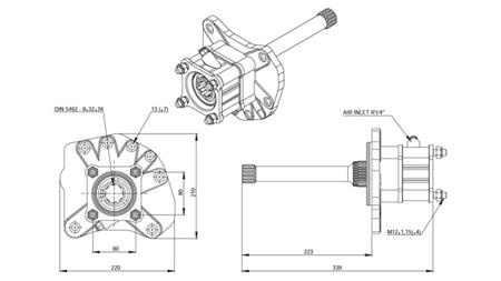 Dimensjoner FOR HYDRAULISK PUMPE - MERCEDES AXOR 1