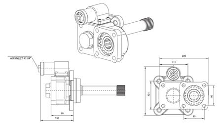 Dimensioni USCITA PER POMPA IDRAULICA - VOLVO SR-1700-2