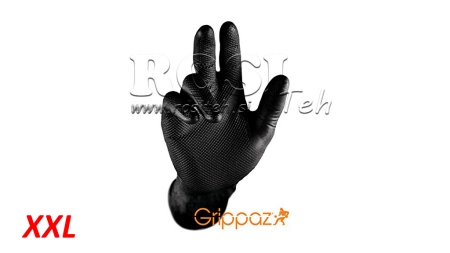 NITRILO PIRŠTINĖS GRIPPAZ JUODOS 50/1 - XXL