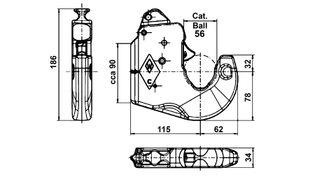 HAK DO ŁĄCZNIKA GÓRNEGO HYDRAULICZNEGO - AUTOMATIC KAT.2 WALTERSCHEID