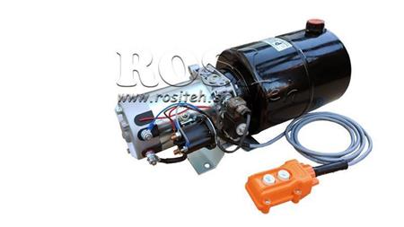 MINI HIDRAULINIS AGREGATAS 12V DC - 1.6kW = 2.1cc - 8 lit - vienpusis surinkimas (metalinis)