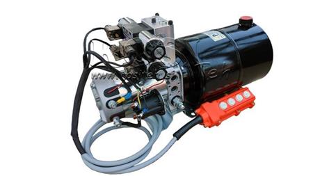MINI HYDRAULISK AGGREGAT 12V DC - 1.6kW = 2.1cc - 8 lit - 2x toveis montering (metall)
