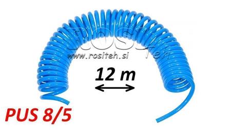 PUS 8/5 12m NIEUMEBLOWANY NIEBIESKI WĄŻ POWIETRZNY SPIRALNY