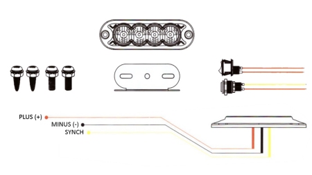 LED STROBOSKOPINĖ LEMPA 12/24 V