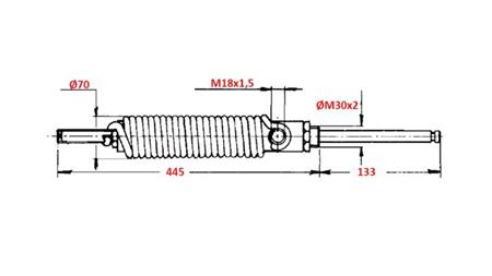 CILINDRO IDRAULICO A SINGOLO EFFETTO PER APERTURA DEL PORTELLO DEL SERBATOIO 4''