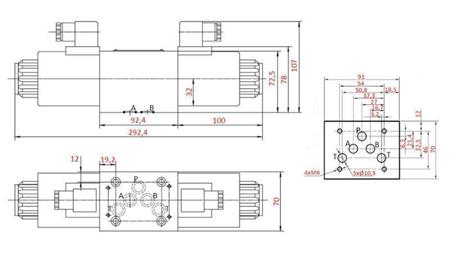 HYDRAULICZNY ZAWÓR ELEKTROMAGNETYCZNY KV-4/3 CETOP 5 12/24/230V N1