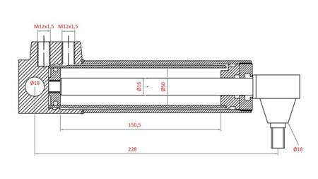 CILINDRO DE DIRECCIÓN HIDRÁULICA MASSEY FERGUSON OEM-3401553M92, 3774728M91