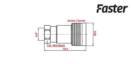 QUICK COUPLING TRACTOR FEMALE 3/8 Faster
