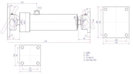 TELESKOPINIS CILINDRAS 3 PRATĖSIMAI 805MM K3B-5T
