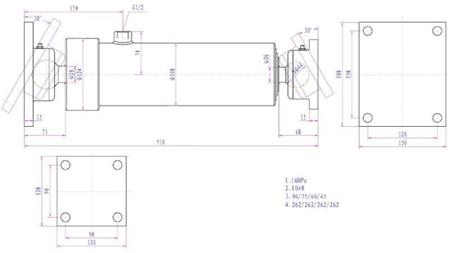 TELESKOPINIS CILINDRAS 4 PRATĖSIMAI  1050MM K4B-7T